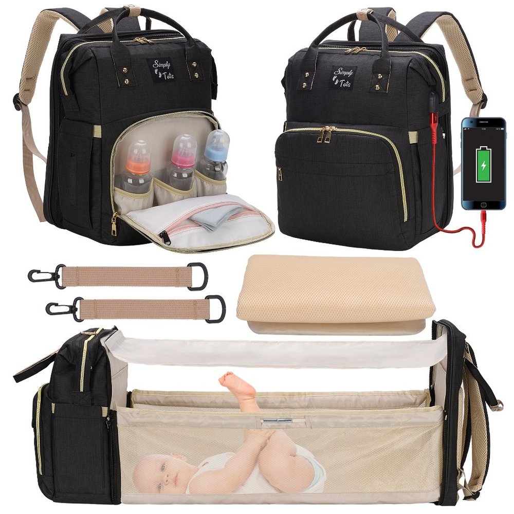 Baby Diaper Bag With Changing Station 3 in 1 diaper bag Backpack Large Capacity